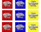PRIMARY 2011 THEME I Know The Scriptures Are True red, blue, yellow INCHIES square digital images for bottle caps, scrapbooking, tags 4X6 digital graphics collage sheet