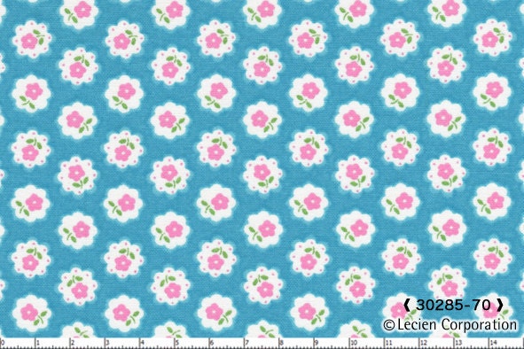 Flower Sugar Fabric 2011 Tiny Posy Doily Daisy Aqua