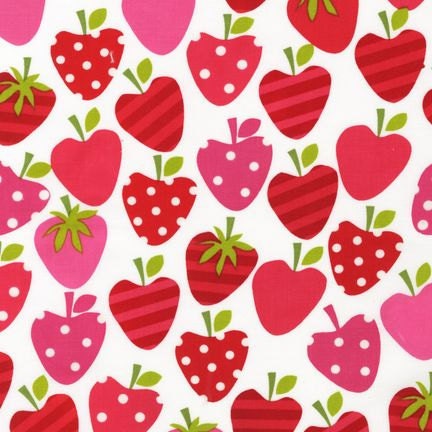 Metro Market RK Fabric Strawberry Strawberries Pink Red Polka Dot Dots Stripes on White