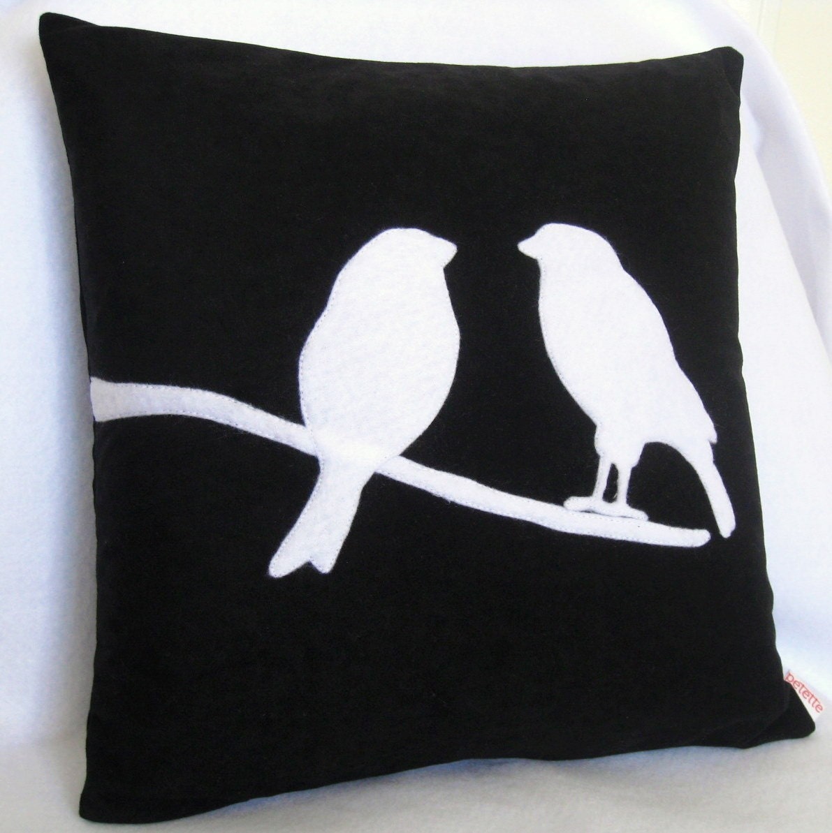 Love Birds on a Branch Pillow Cover 14 x 14 inches