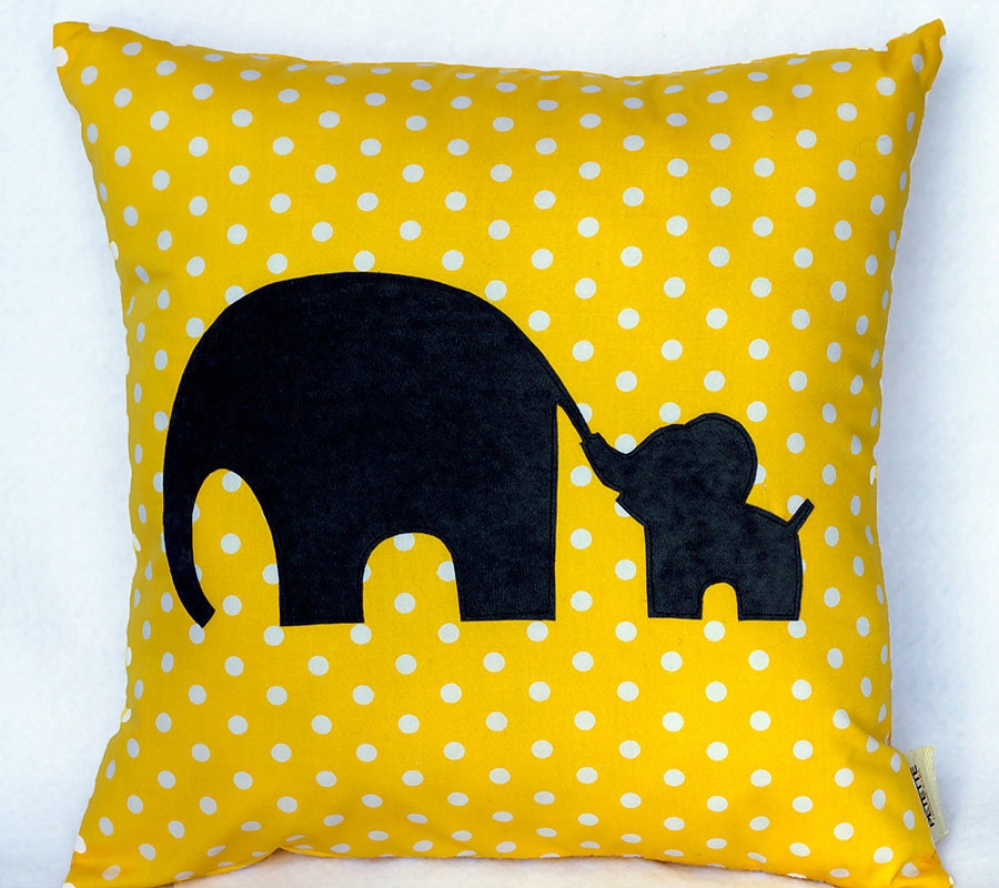 Mommy and Me Pillow / Mom and Baby Elephant  Pillow. Customize with  your favorite colors.