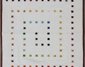 Organic Quilt Modern Geometric Rainbow Spiral Modern Queen Quilt