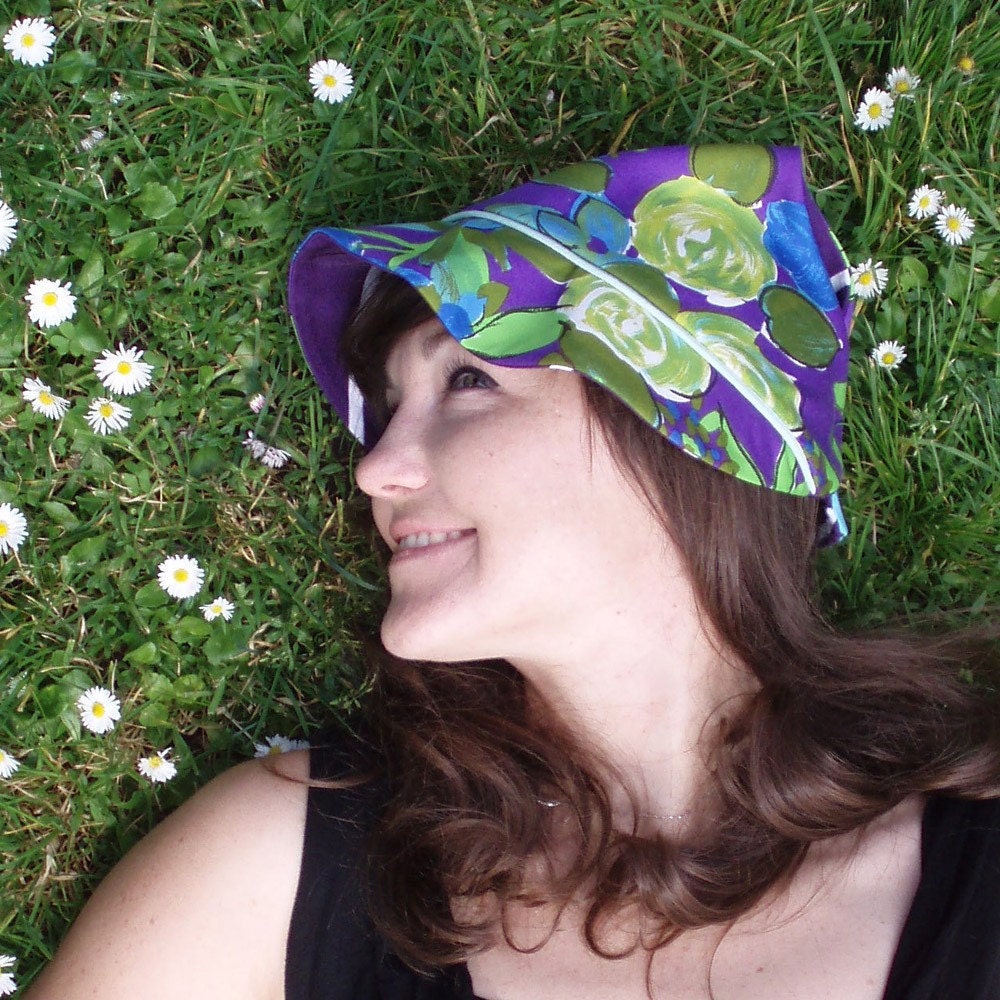 RESERVED - slouchy snap hat in floral