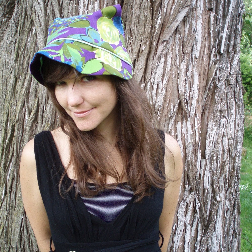RESERVED - slouchy snap hat in floral