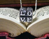 love squared charm necklace sterling silver