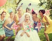 Pinwheel Wedding Party Set of 4 Pinwheel Bouquets and 4 Boutonnieres by Rule42 - custom designed for you