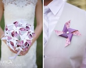 Custom Pinwheel Bouquet and PInwheel Boutonniere by Rule42