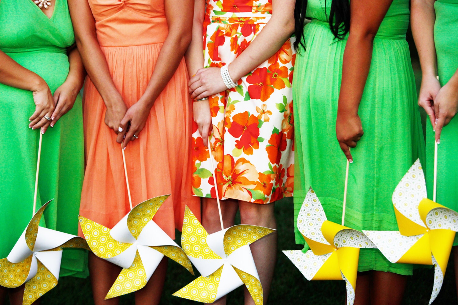 Pinwheel Wedding Party Set of 4 Pinwheels and 4 Boutonnieres by Rule42 - custom designed for you