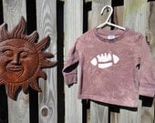 Toddler T-Shirt: Brown with Batik Football, Long Sleeves (2T) READY TO SHIP