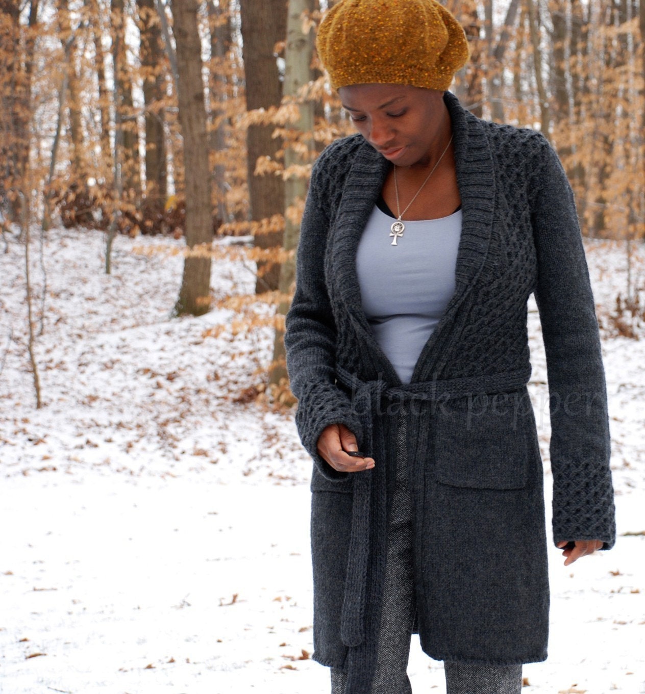 Adeline Sweater Coat - Original Knitting PDF pattern - Winter Knit patterns