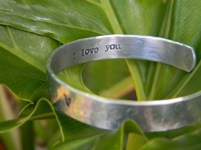 personalized hand stamped hidden message bracelet