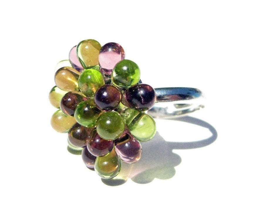 Purple and Green Chrysanthemum Ring