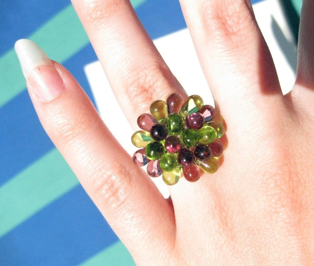 Purple and Green Chrysanthemum Ring