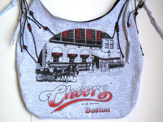 Upcycle Your Favorite T Shirt into a Cool Purse, Tote, Beach Bag or Backpack, This one is from Cheers in Boston