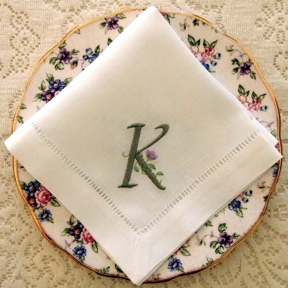 Items similar to Monogrammed Linen Napkins, Tea Napkins, Set of 4