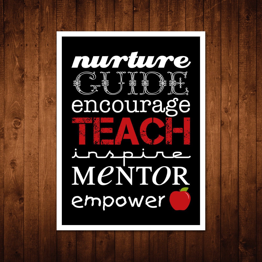 8x10 Teach Subway Wall Art Print - black