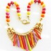 RESERVED for RUTH--Vintage 1960 - color and style - beautiful Italian necklace, bright colors for very glam style-art.997-