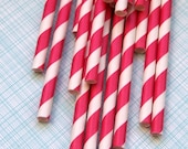 Hot Pink Striped Paper Straws with DIY Flags (200) Il_170x135