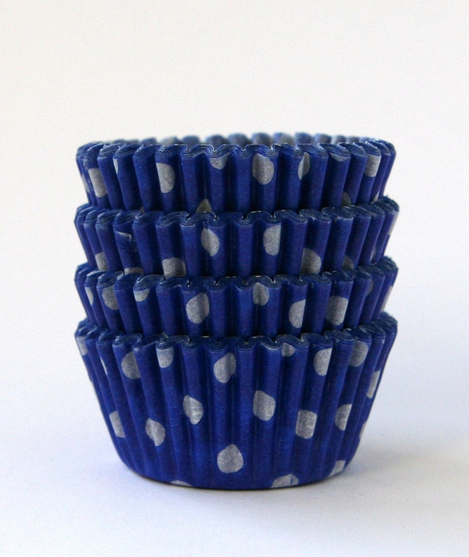MINI Blue Polka Dot Cupcake Liners (60)