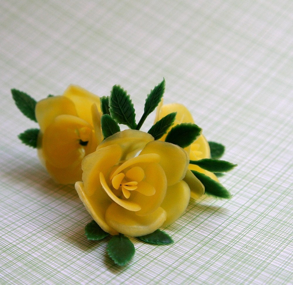 Yellow Rose Cupcake Toppers (12) Il_170x135