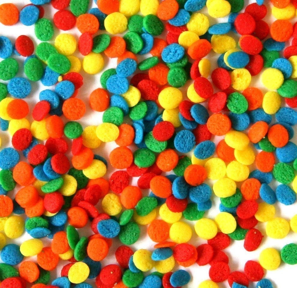 Rainbow Confetti Sprinkles for Decorating Cupcakes and Cookies (4 ounces)