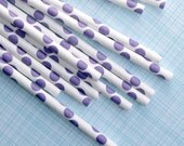 Purple Polka Dot Paper Straws with DIY Flags (25)