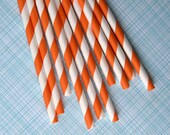 Dark Orange Striped Paper Straws with Free Printable DIY Flags (100) Il_170x135