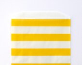 Yellow Striped Goody Bags (20) - Midi Size - Horizontal Stripes Il_170x135