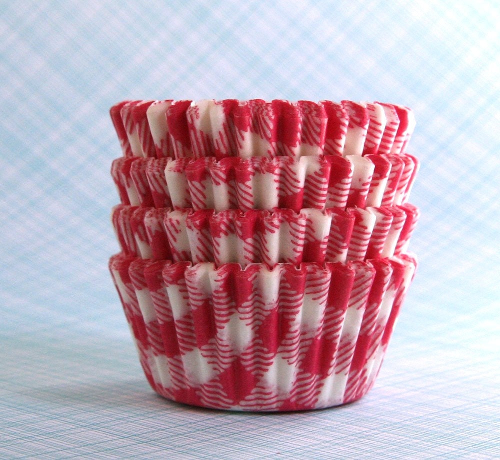 by Liners Sweet  cupcake vintage MINI liners Cupcake mini  Gingham Estelle's  Pink Baking (100)