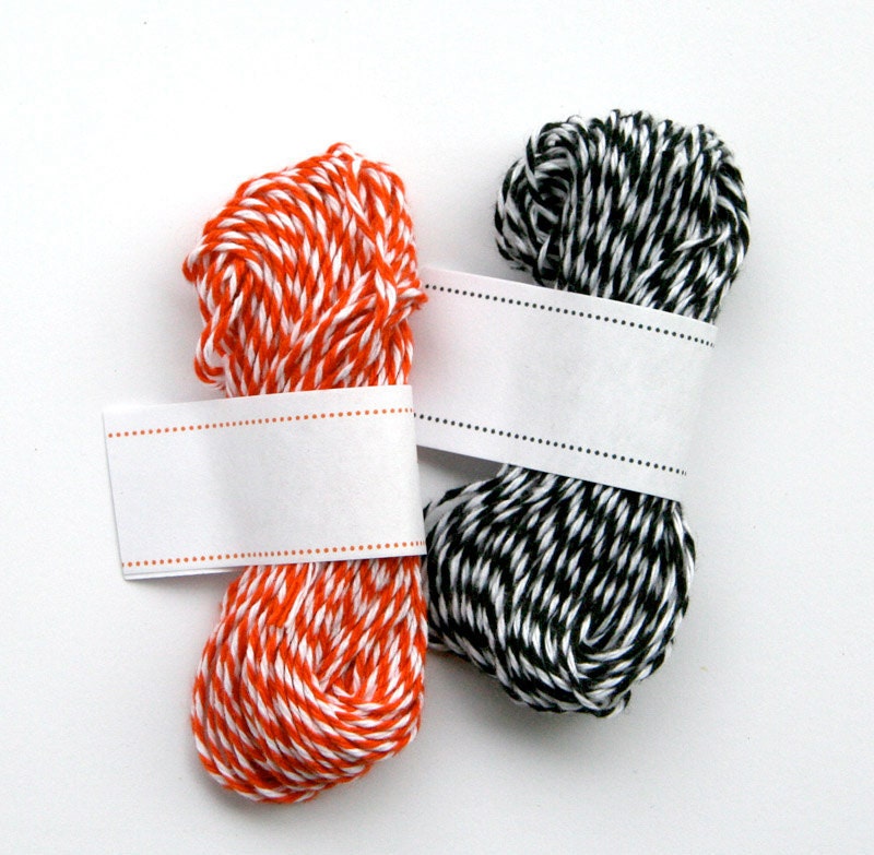 Halloween Mix Bakers Twine - Mandarin Orange and Charcoal Black - 2 packs (30 yards) Il_570xn