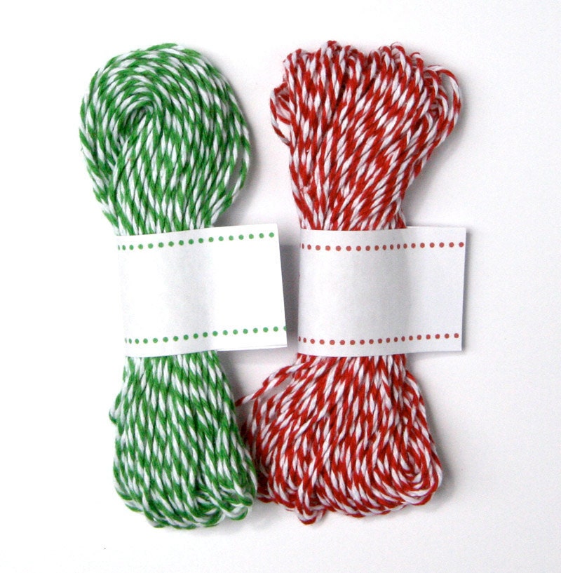 Christmas Mix Bakers Twine - Maraschino Red and Peapod Green - 2 packs (30 yards) Il_570xn