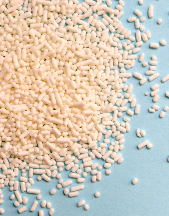White Sprinkles for Decorating Cupcakes and Cookies (4 ounces) Il_570xn