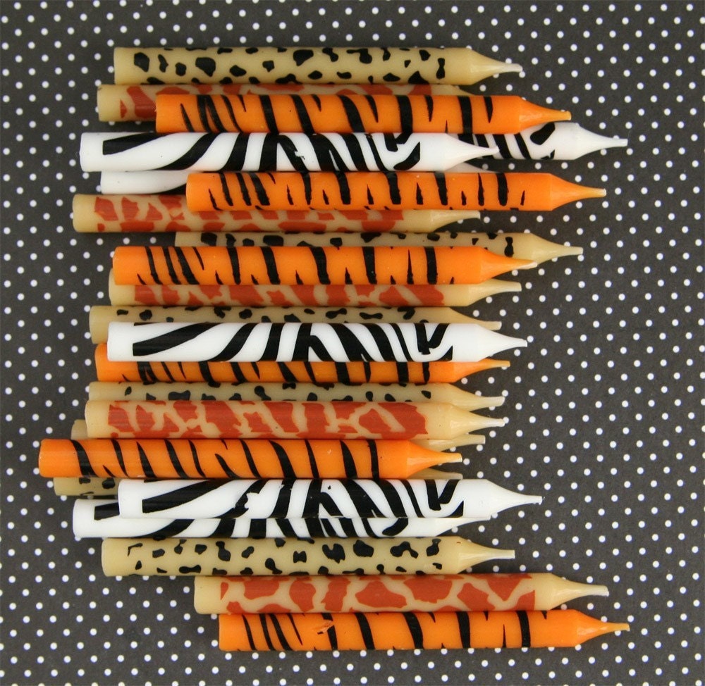 Animal Print Birthday Candles (24)