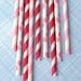 Pink Mix Paper Straws with DIY Flags - Pink Dots and Stripes (24)