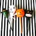 Retro Halloween Cupcake Picks - Witch, Cat, Skull, Pumpkin (12)