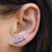 Ear Pins, Earring Pins of Purple Glass Pearls and Silver, Light Purple, Lilac or Lavender, Pair Earrings, Pierced Ear Cuffs, Earpins
