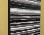 large 18x36 shades of black and white stripes - IMMEDIATE SHIPMENT
