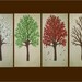 huge modern tree painting - "Four Seasons"- multicanvas piece- custom colors and sizes available