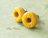 Donut Collection - Bright Lemon Donuts (Stud Earrings) - PetiteCreation