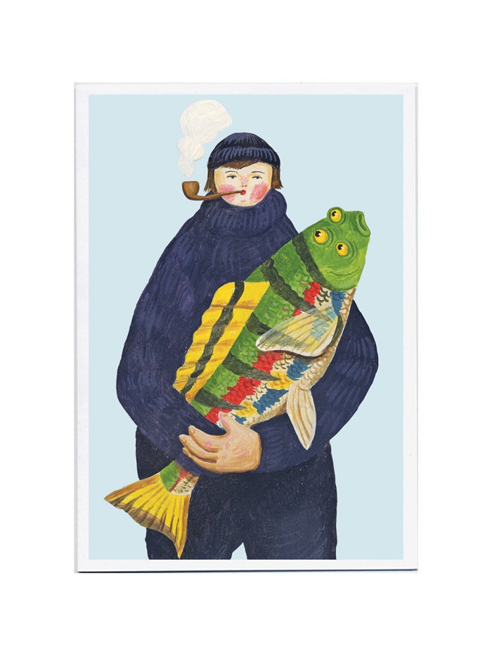 Greeting Card -- Lucky Fisherman