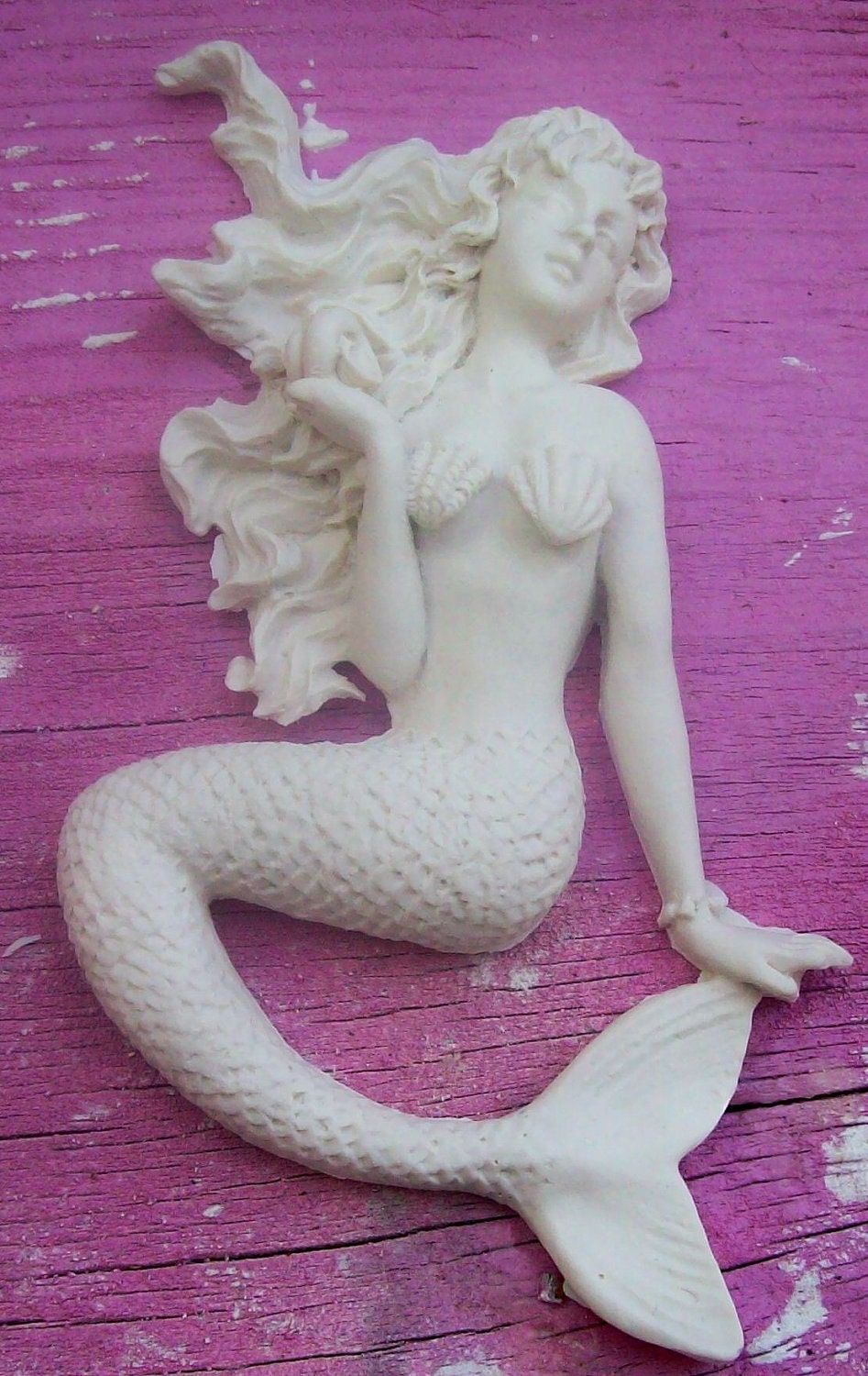 2 Mermaid Furniture Craft Appliques Hand Made Exquisite Detail