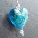 Foil Glass Sweet 16 Pendant Wire-Wrapped with Sterling Silver and Swarovski Crystal