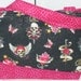 Mini Tote Tattoo's and Glitter / Hot Pink / Skulls and Roses / Accessory / Ready to Ship