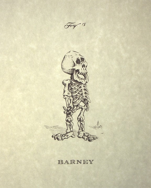 Barney Skeleton Print 8x10