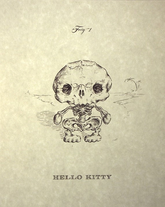 Hello Kitty Skeleton Print 8x10