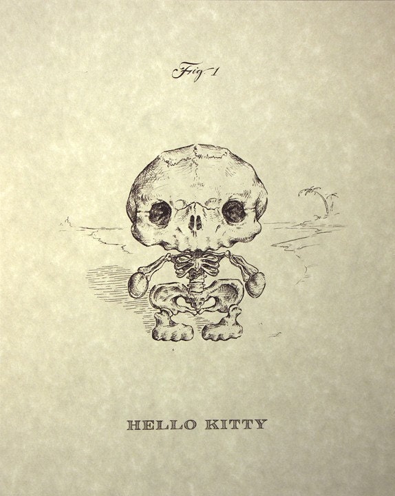 Hello Kitty Skeleton Print 8x10