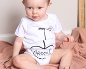 Sprout Onesie, Bodysuit Jumper, Hand Drawn, Printed on American Apparel