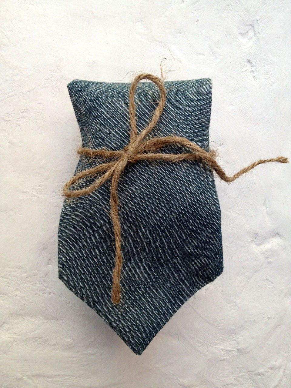 Chambray Necktie, Handmade, Skinny Necktie