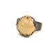 Black Silver 14K Gold Peach Agate Ring - Peaches