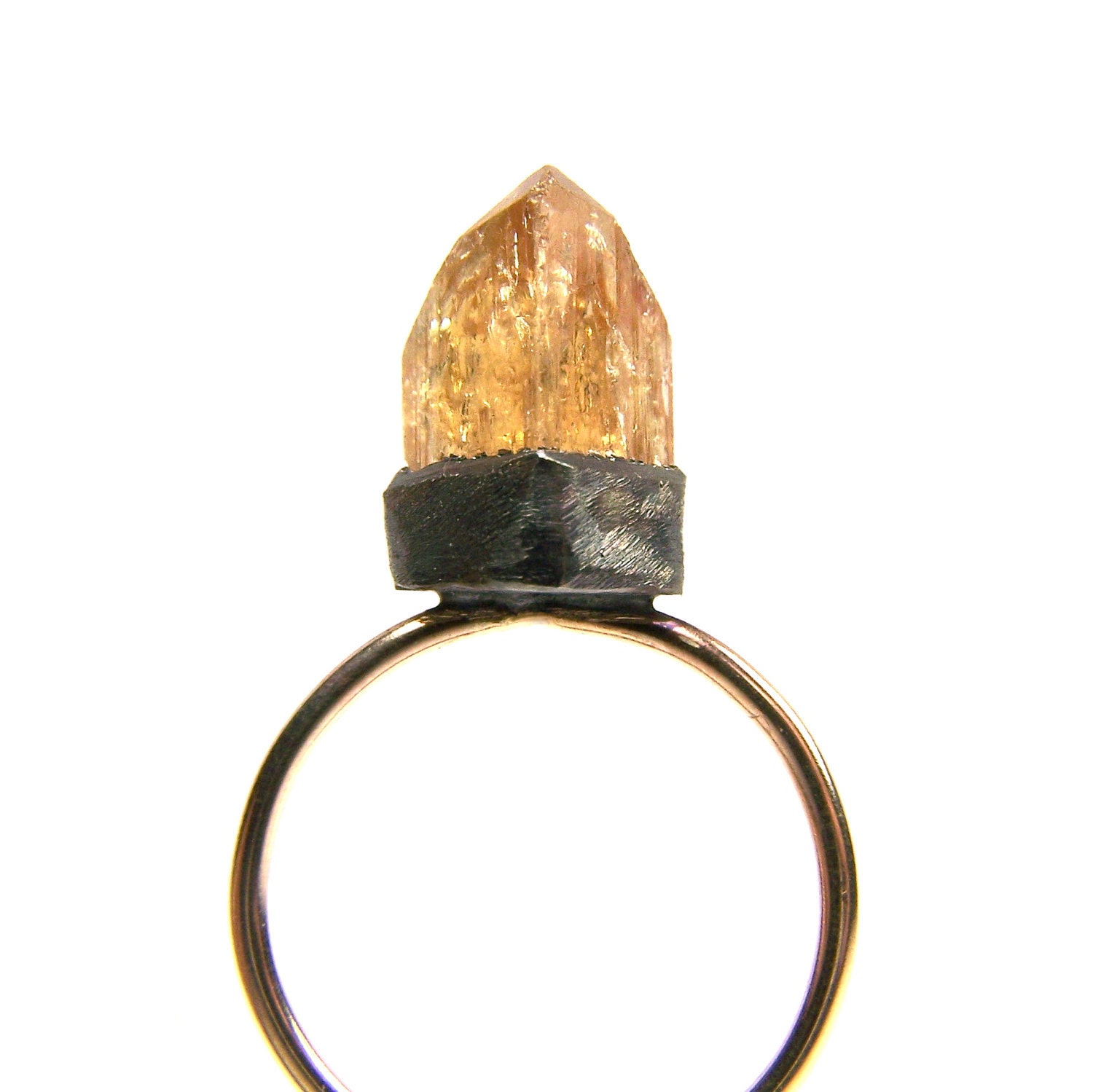 RESERVED FOR Shirley - Yellow Gold Imperial Topaz Crystal Ring - Imperial Flame